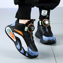 Unisex Kid's Basketball Shoes Rotating Buckle Sneakers
