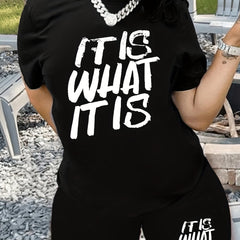 Casual Two piece Set Loose T shirt & Skinny Short Outfit