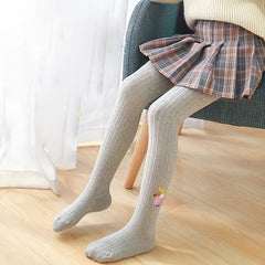 Girls Parrot Embroidery Pantyhose Soft Tights Leggings Pants Stockings