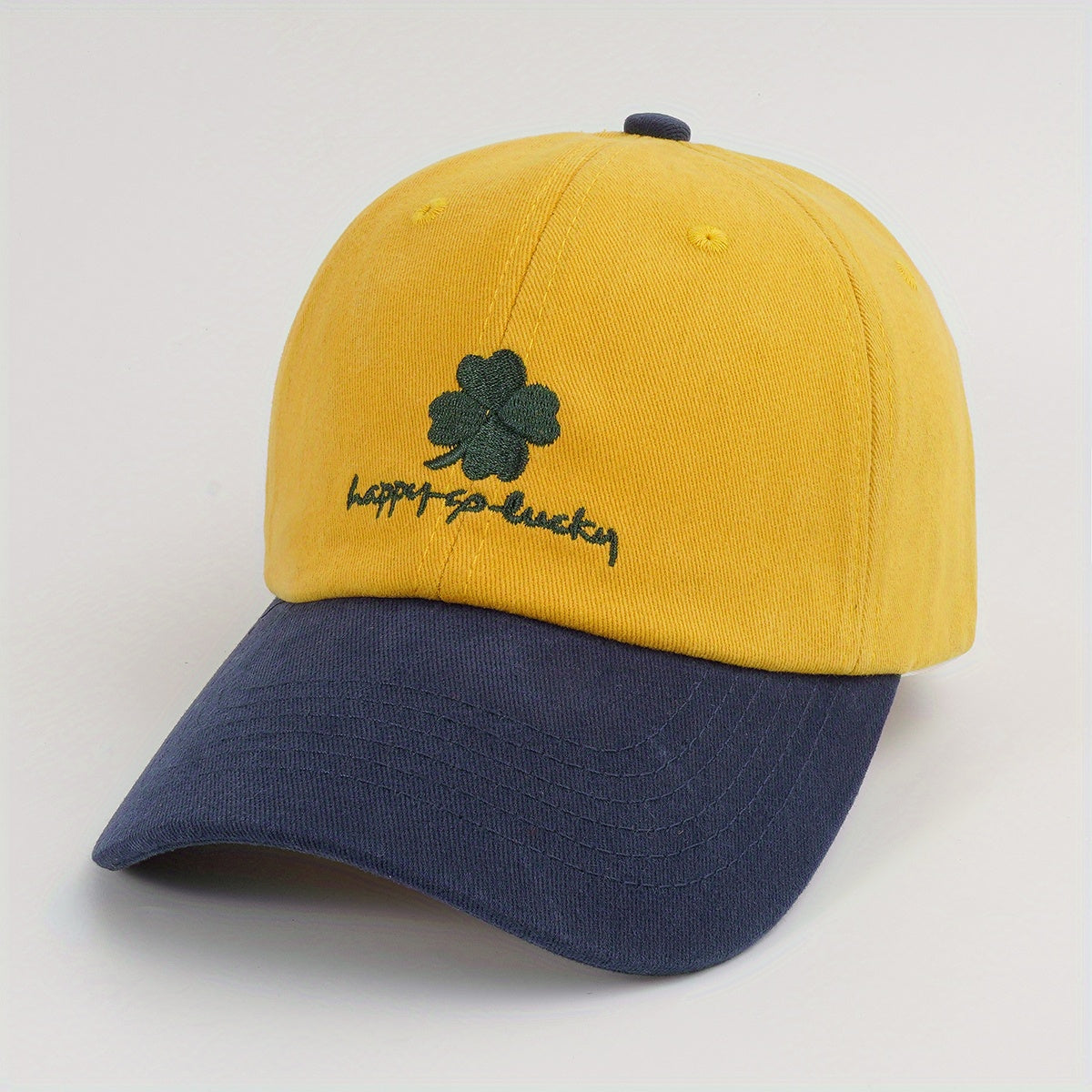 Lucky Clover Embroidery Baseball Cap Unisex Adjustable Sun Hat