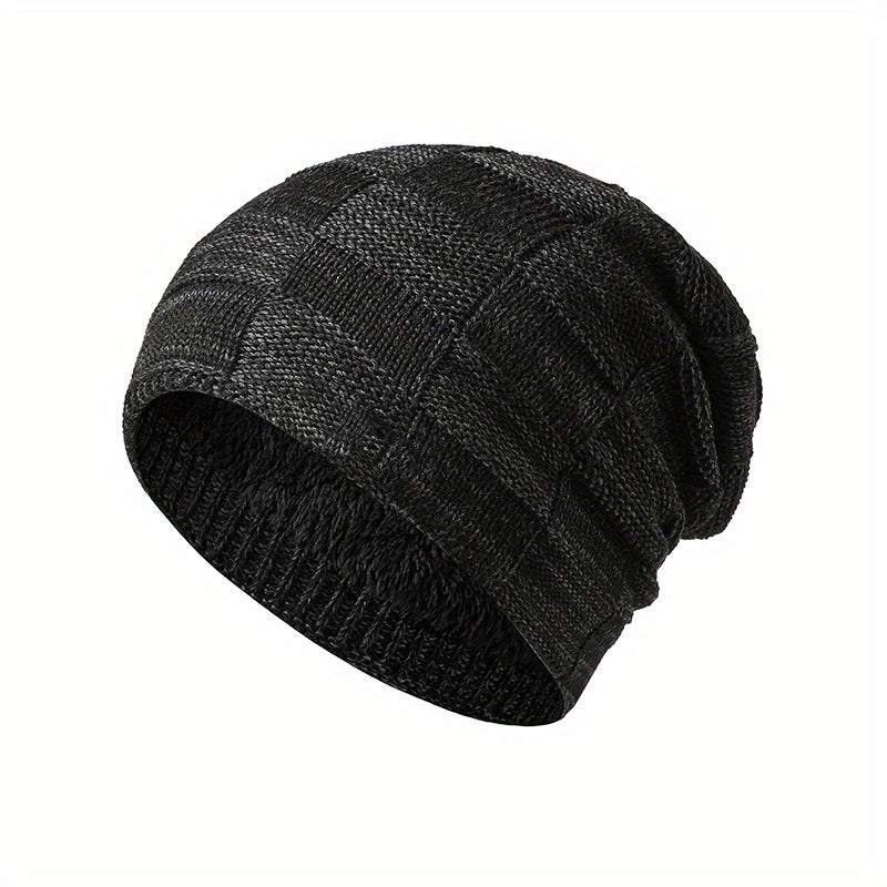 Men's Winter Warm Knitted Fleece Thick Scarf