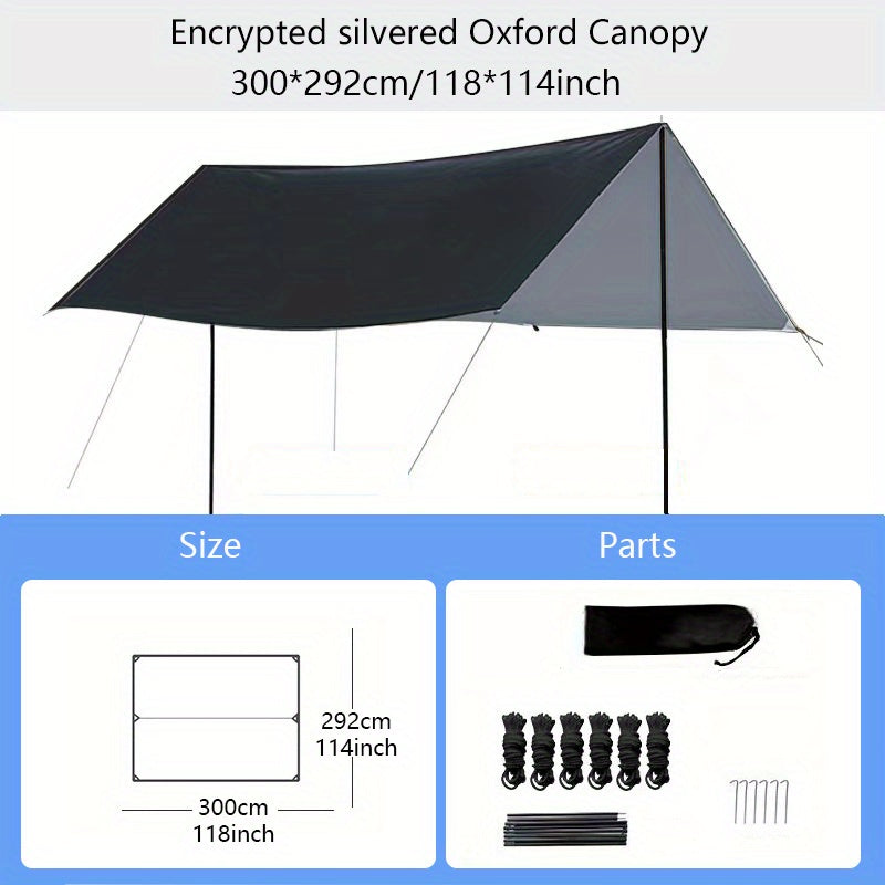 Large Canopy Sun & Rain Protection Awning for Camping Picnic