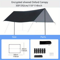 Large Canopy Sun & Rain Protection Awning for Camping Picnic