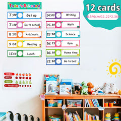 12-Piece Visual Schedule Pocket Chart Add-Ons for Toddlers & Classroom