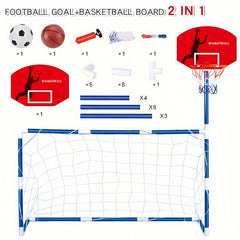 2 in 1 Football Goal & Basketball Frame Toy for Kids