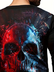 Skull 3d Print Men's Long Sleeve T-shirt For Autumn