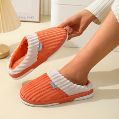 Plush Lined Slip-On Couple Slippers