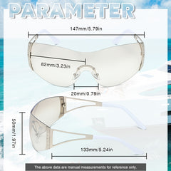 Y2K Wrap Around Sunglasses Ombre Lens Rimless Glasses UV400