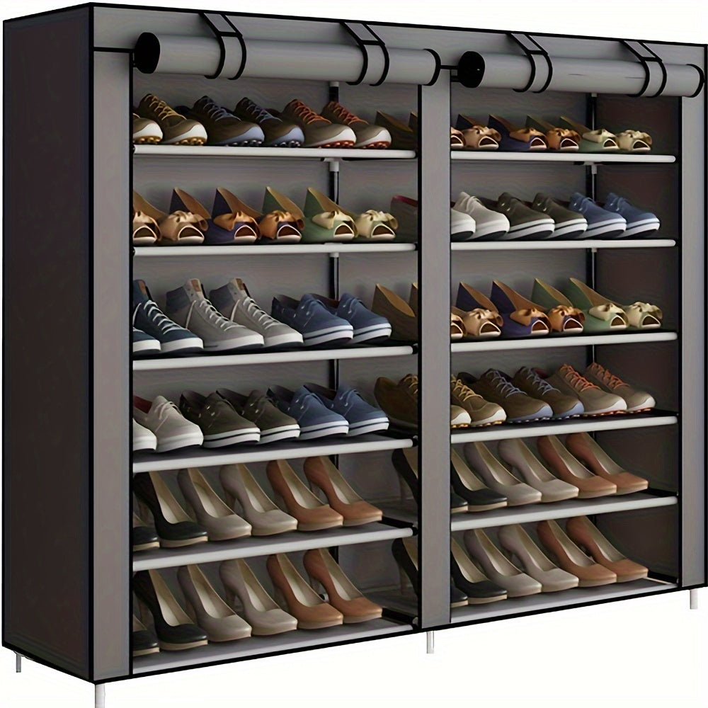 Large Capacity Shoe Rack With Dust Proof Curtain