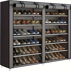 Large Capacity Shoe Rack With Dust Proof Curtain