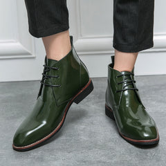 Men's Oxford Boots Microfiber Ankle Boots High Top Dress Shoes