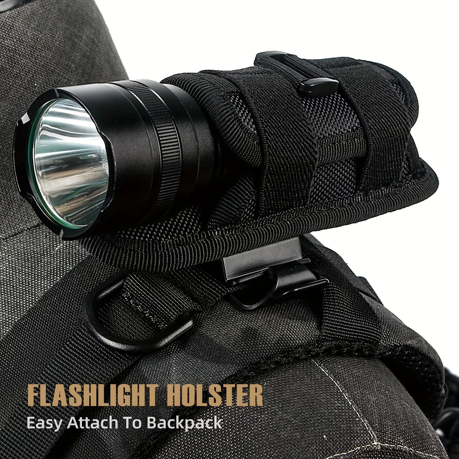 Rotatable Flashlight Pouch Holster with Belt Clip