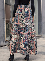 Floral Print High Waist Skirt for All Season