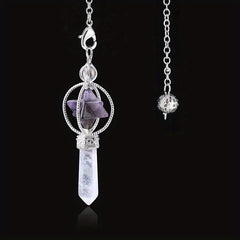 Men's Dowsing Pendulum Quartz Pink Healing Spiritual Tool