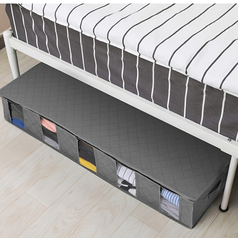 Underbed Storage Bag Clothes Organizer Foldable Box with Grids