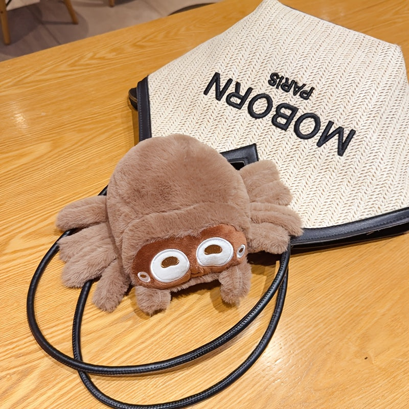 Fluffy Spider Plush Toy Interactive & Playful Halloween Decor