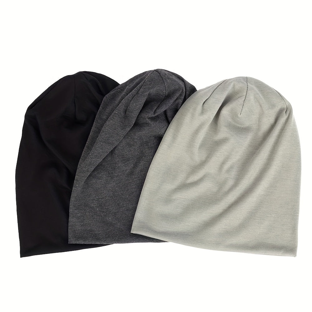 Solid Beanie Polyester Men Women Unisex Beanies Cap Casual Beanie Hats