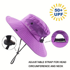 Mesh Stitching Fisherman's Hat Wide Brim Sun Protection Bucket Hat