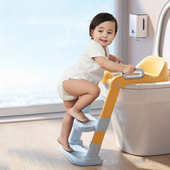 Foldable Potty Training Toilet Seat with Step Stool & Cushion