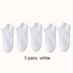 Men's Solid Liner Anklets Socks, Soft & Breathable, 10 Pairs