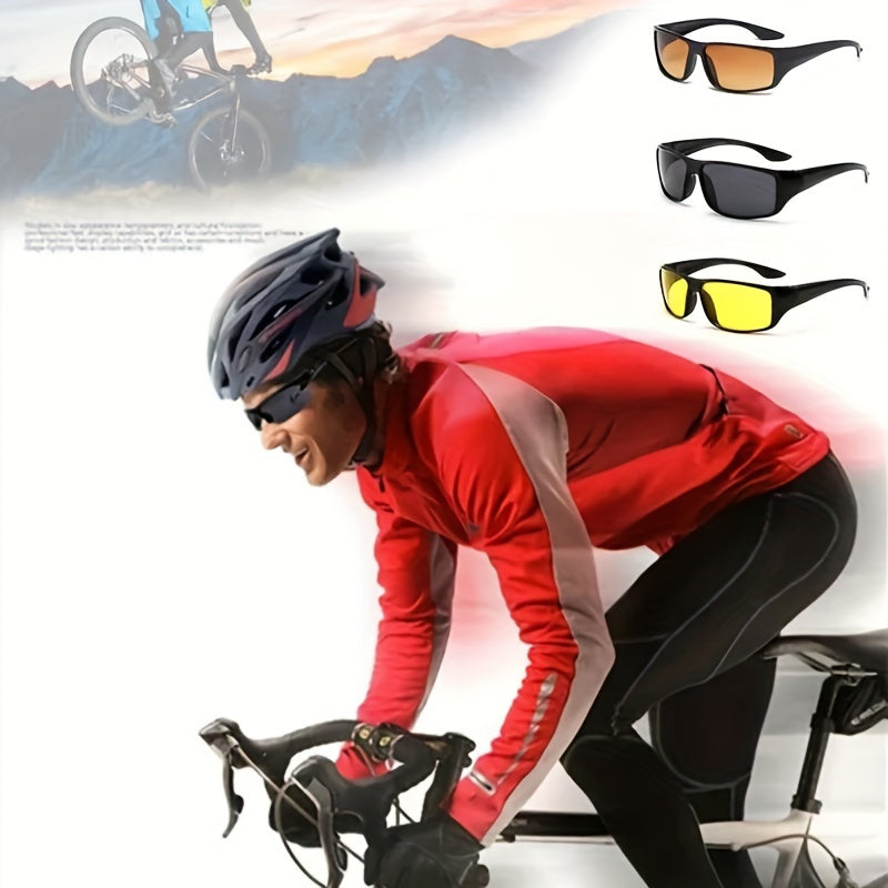Night Vision Cycling Glasses Yellow Lens TV Sunglasses Goggles