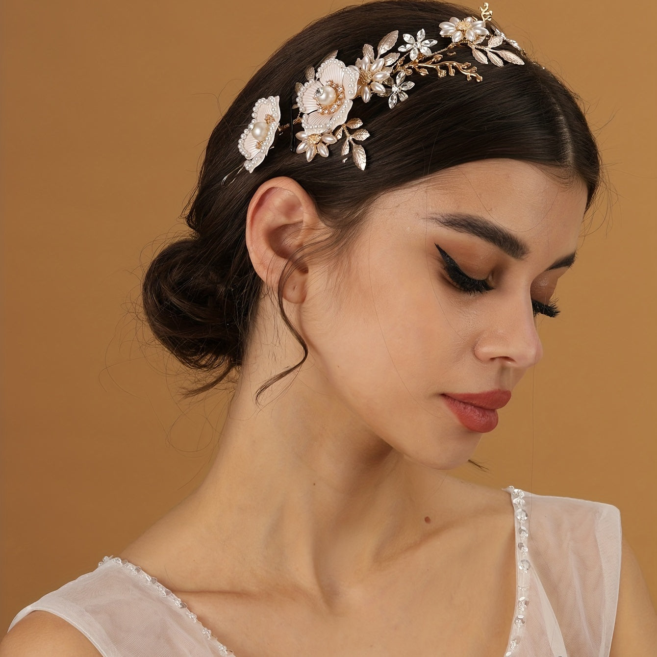 Pearl Flower Leaf Headpiece Bridal Wedding Hair Accessories