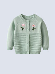 Baby Girls Sweater Coat Long Sleeve Casual Cardigan For Outing