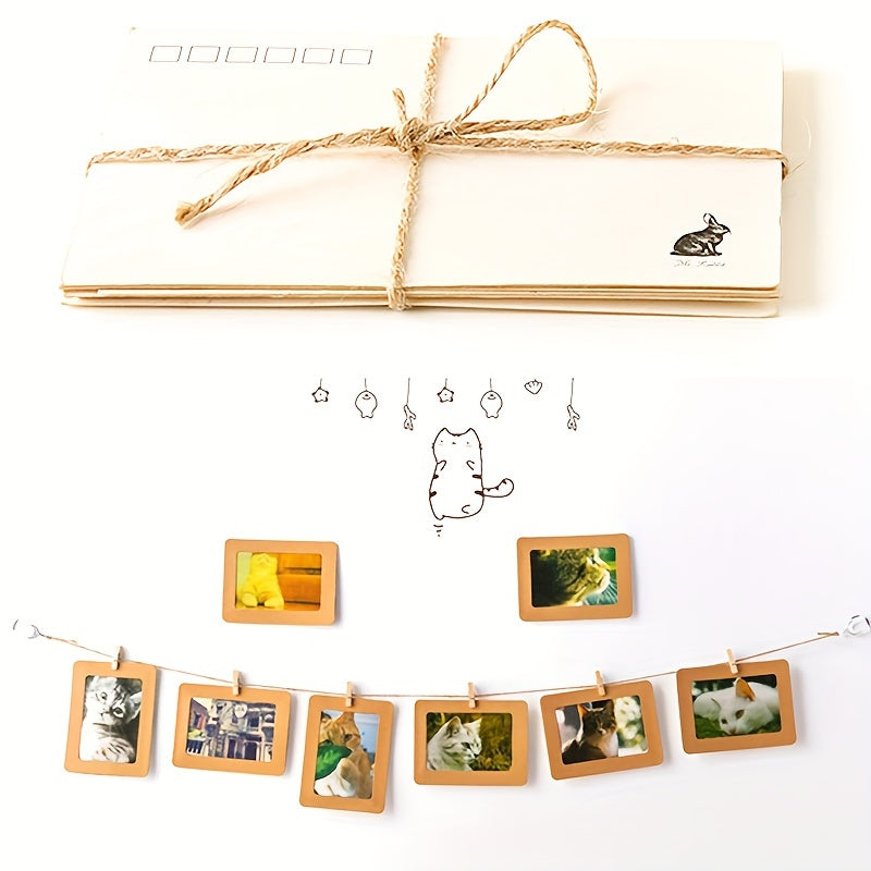 12pcs Colorful Hemp Rope DIY Handwoven Photo Clip Jute Rope 1mm 10m
