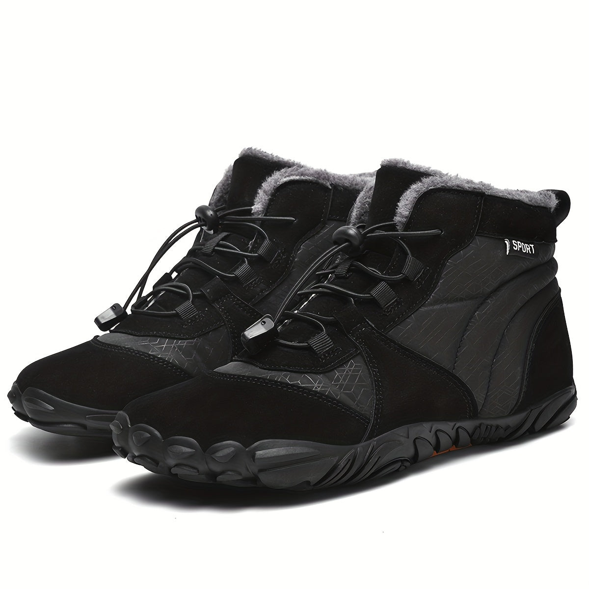 Men's Snow Boots Adjustable Buckle Warm Fleece Non slip Ankle Boots