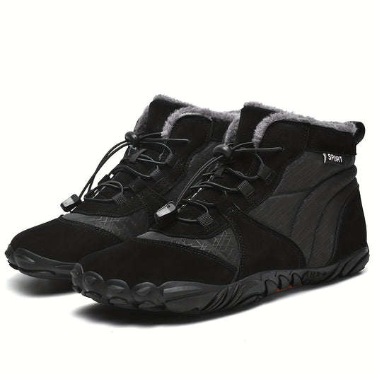 Men's Snow Boots Adjustable Buckle Warm Fleece Non slip Ankle Boots