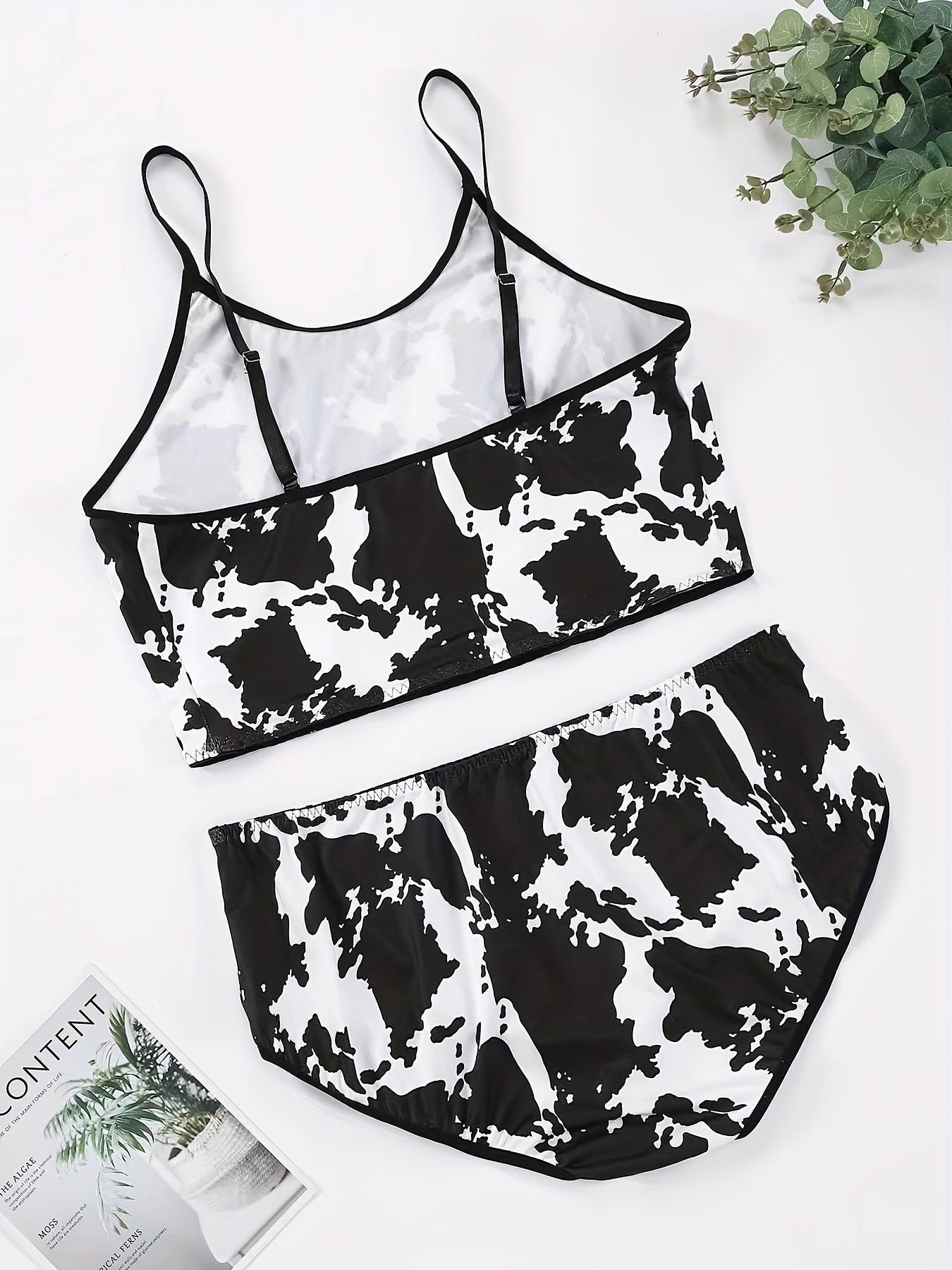 Cow Print Bra & Panty Set Medium Stretch