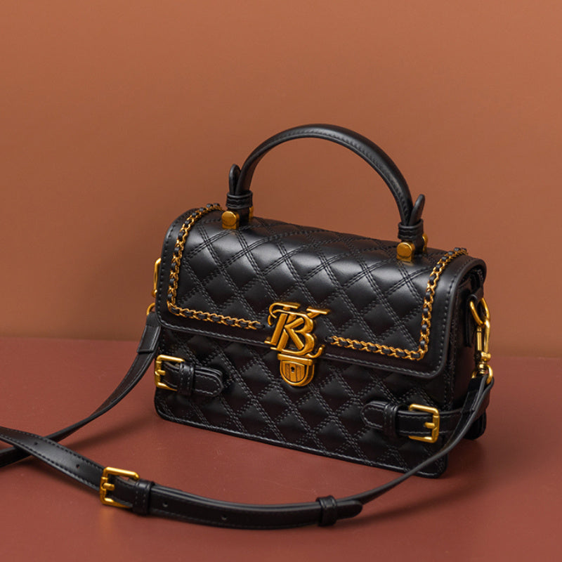 Plaid Quilted Crossbody Bag with Detachable Strap