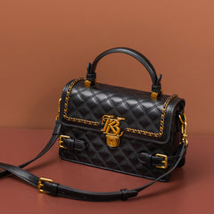 Plaid Quilted Crossbody Bag with Detachable Strap