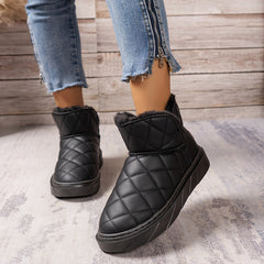Women's Plush Lined Snow Boots Wear Resistance Non Slip Outdoor Walking Boots