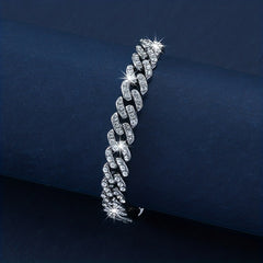 Glitter Rhinestone Cuban Chain Bracelet Women's Jewelry Gift