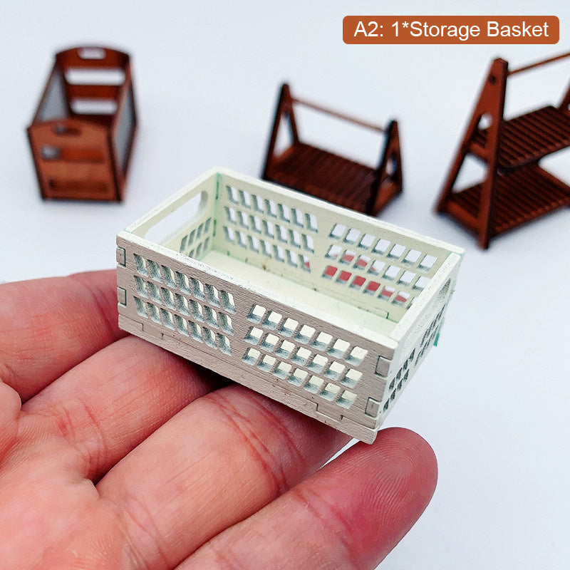 1:12 Dollhouse Mini Storage Basket Bread Food Dollhouse Decoration