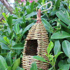 Handwoven Straw Bird House for Parrot/Parakeet
