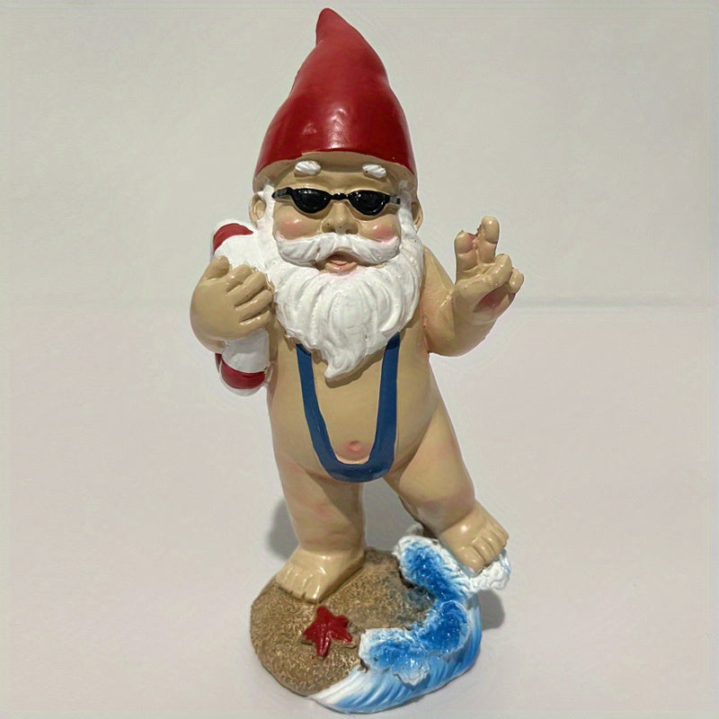 Swimming Gnome Dwarf Garden Ornament Resin Statue Decorative Swimsuit Crafts