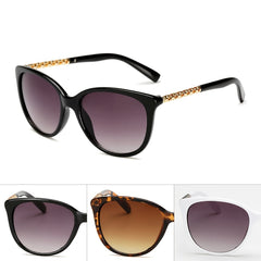 Vintage Round Sunglasses Gradient Metal Cat Eye Shades Women