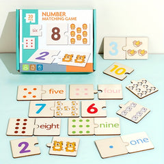 Wooden Number Matching Puzzle Early Learning Toy for Toddlers