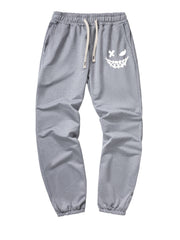 Smile Face Casual Men's Trousers Spring Summer Drawstring Elastic Sports Pants