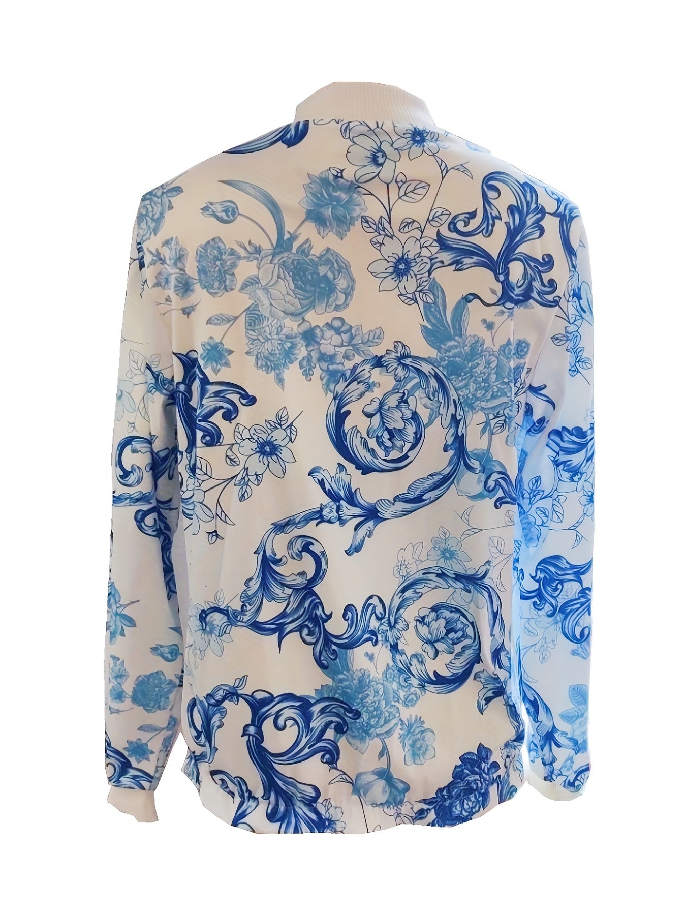 Floral Print Zip Up Jacket Women's Outerwear