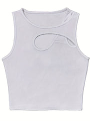 3pcs Solid Tank Tops with Cut Out Straps Sleeveless Top