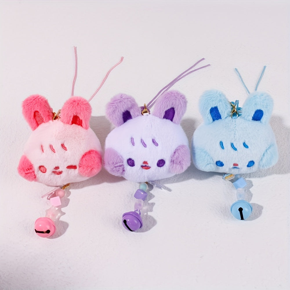 Macaron Blush Rabbit Keychain Pendant Plush Toy For Girls