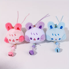 Macaron Blush Rabbit Keychain Pendant Plush Toy For Girls