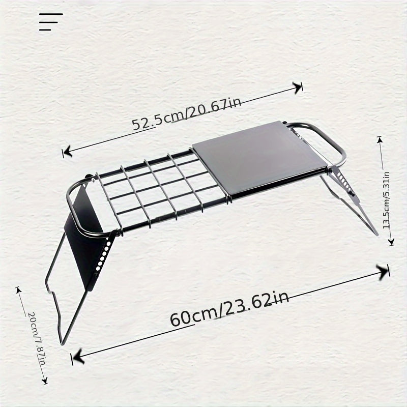 Folding Retractable Steel Plate Mesh Table Stove Rack for Outdoor Camping