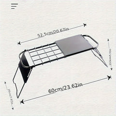 Folding Retractable Steel Plate Mesh Table Stove Rack for Outdoor Camping