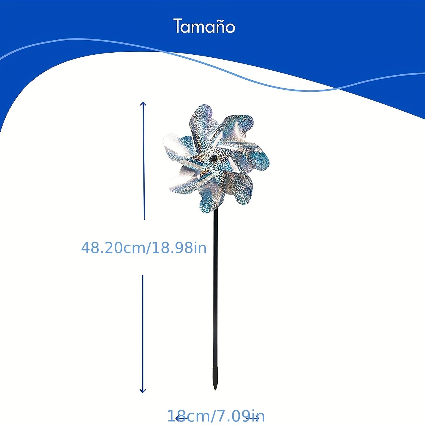 Yellow Holographic Pinwheels for Humane Bird Repellent