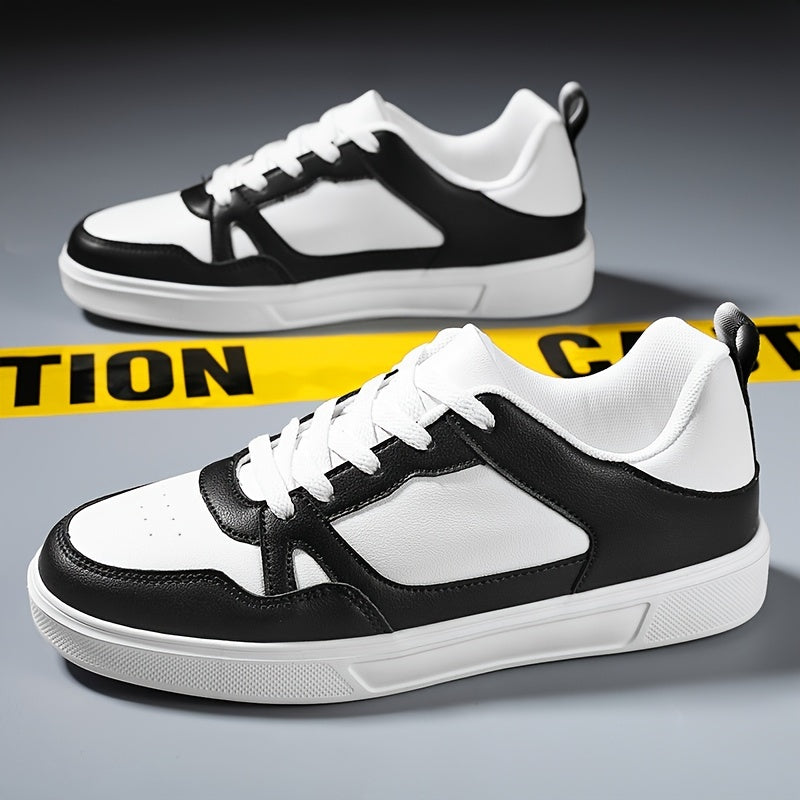 Men's Lace-Up PU Leather Skate Shoes Good Traction Breathable