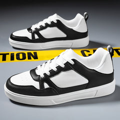 Men's Lace-Up PU Leather Skate Shoes Good Traction Breathable